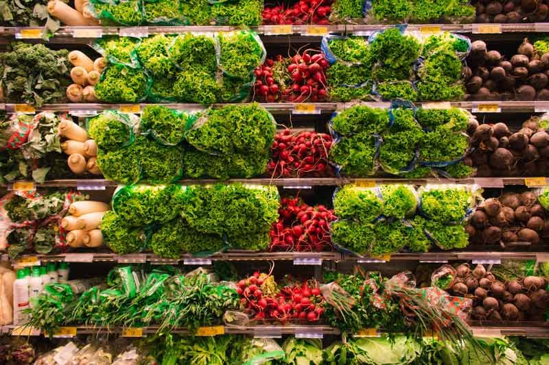 Vegetables at a supermarket